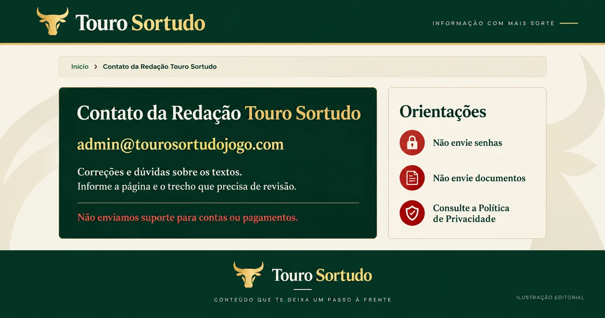 Contato da Redação Touro Sortudo
