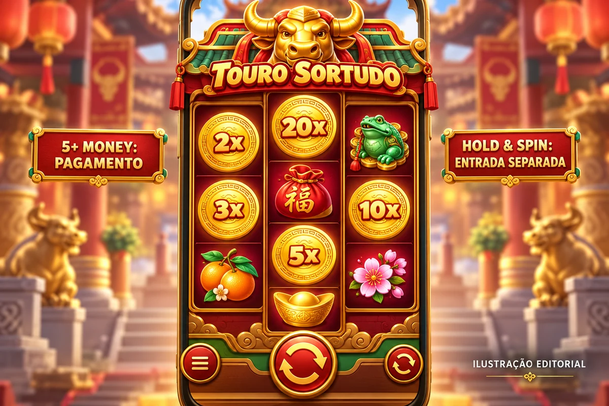 Ilustração separa o pagamento de cinco ou mais Money da condição de entrada no Hold & Spin.